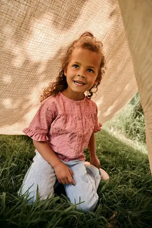 Daily7 Shirt Ruffle Broderie - Heather Rose