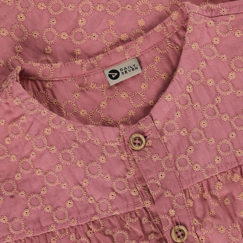 Daily7 Shirt Ruffle Broderie - Heather Rose