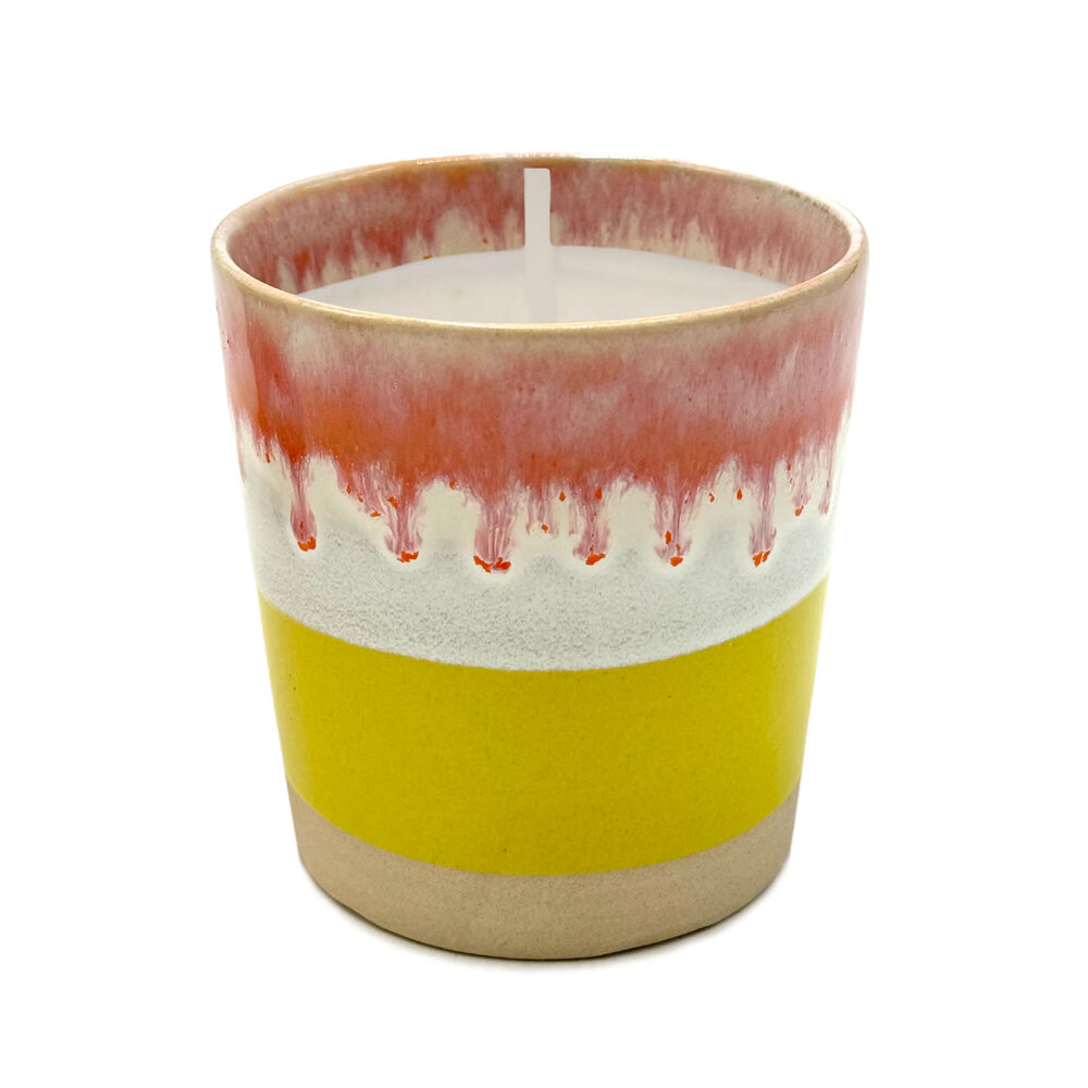 Wax Design Kaars Ceramic Boho 10 cm - Amarillo Mimosa