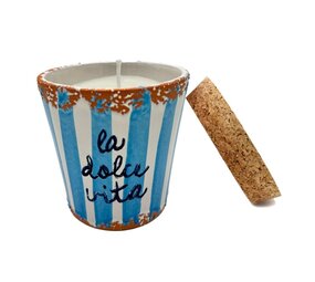 Wax Design Kaars Vela Dolce Vita Azul 10x10 cm - Mar Adriatico