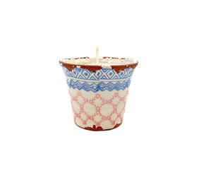 Wax Design Kaars Vela Etnic Rosa/Azul 9x11 cm - Citronella