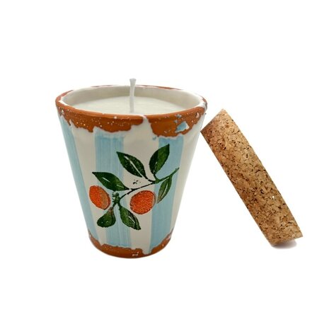 Wax Design Kaars Vela Ceramica 8,5 cm - Naranjas de Sicilia