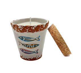 Wax Design Kaars Vela Ceramica 8,5x8,5 cm - Aguas Serenas