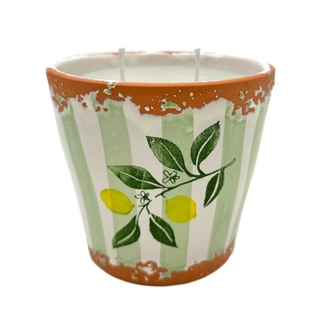 Wax Design Kaars Vela Ceramica 14x12,5 cm - Limon de Livorno