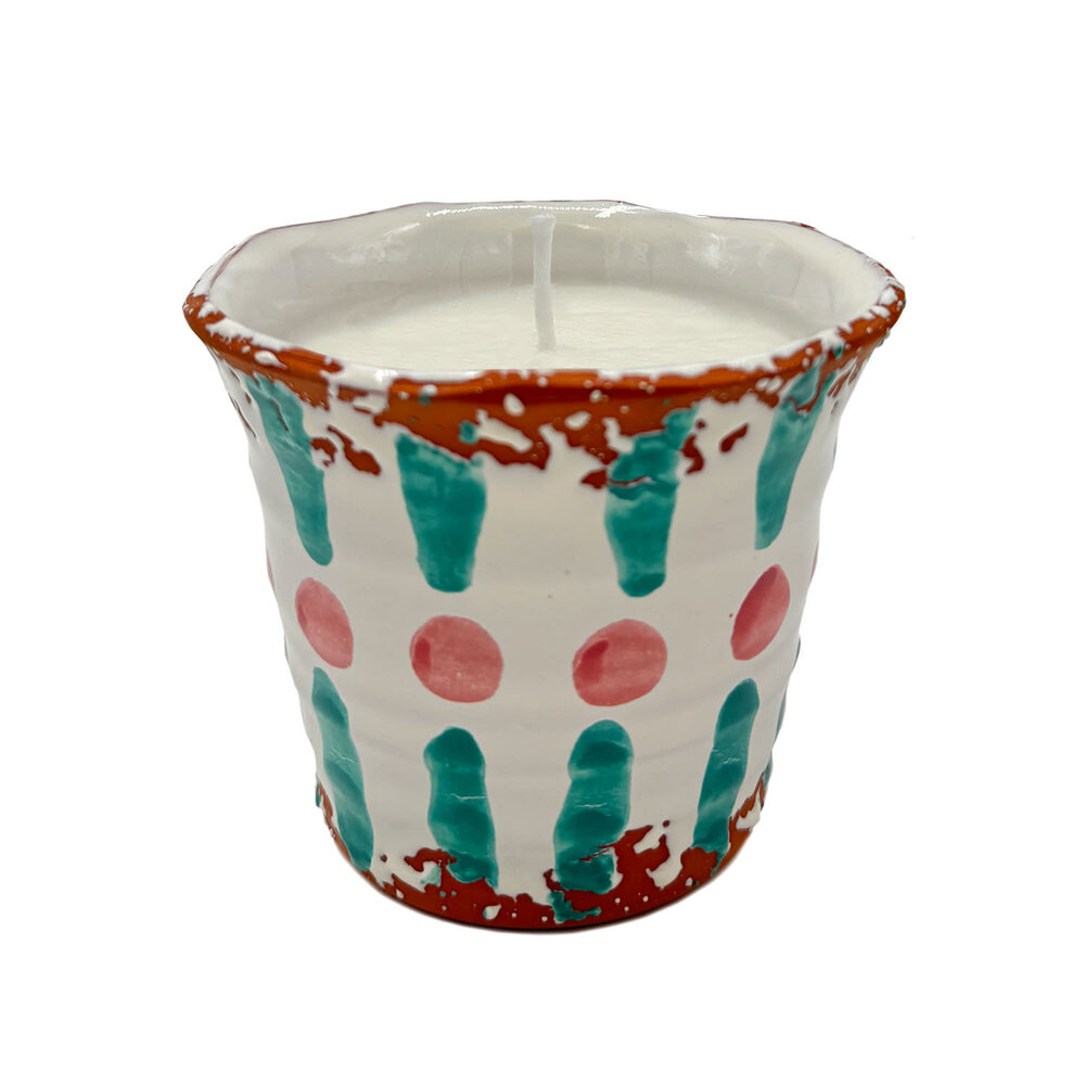 Wax Design Kaars Vela Ceramica Creta Jade 11x9 cm - Citronella