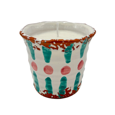 Wax Design Kaars Vela Ceramica Creta Jade 11x9 cm - Citronella
