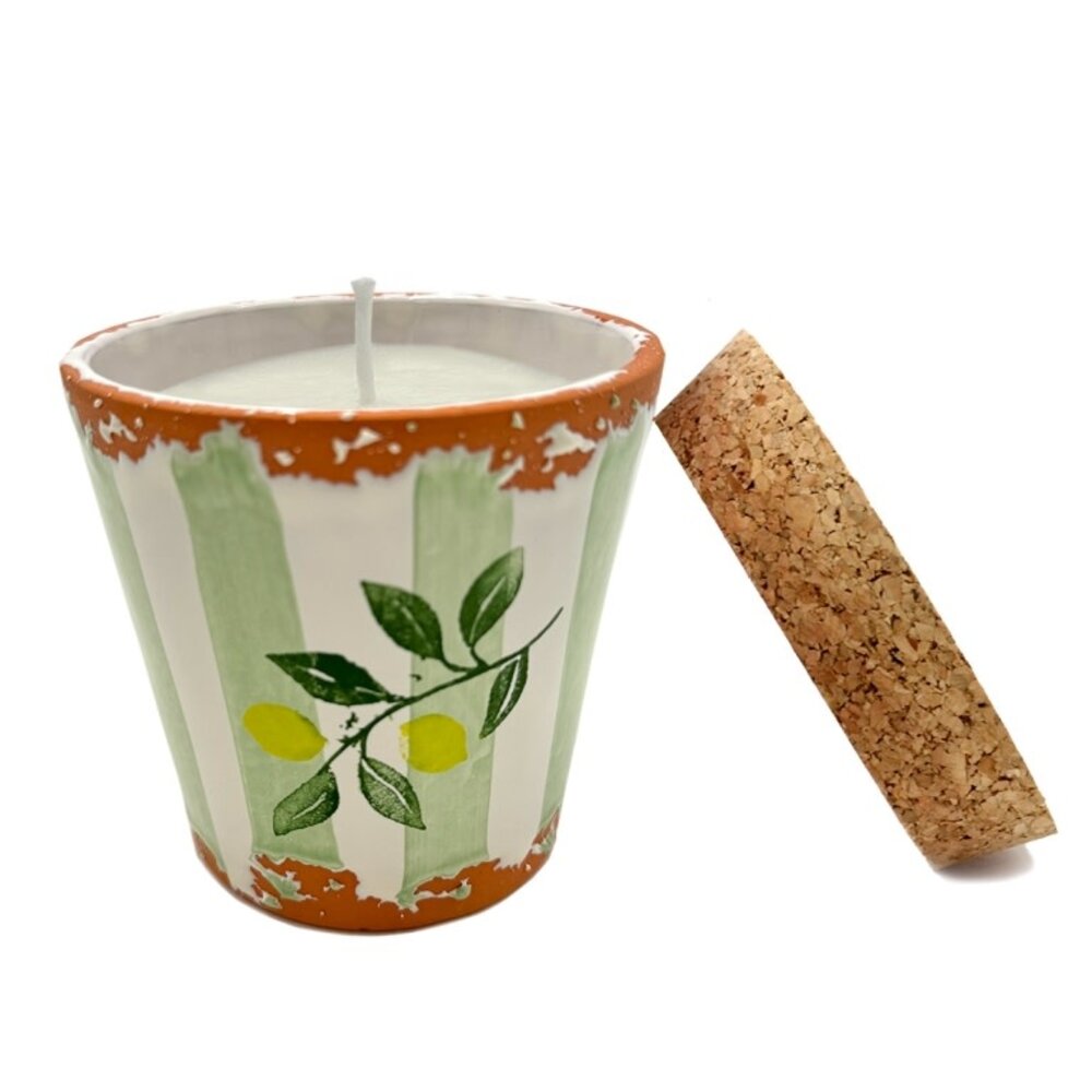 Wax Design Kaars Vela Ceramica 10x10 cm - Limon de Livorno