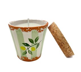 Wax Design Kaars Vela Ceramica 10x10 cm - Limon de Livorno