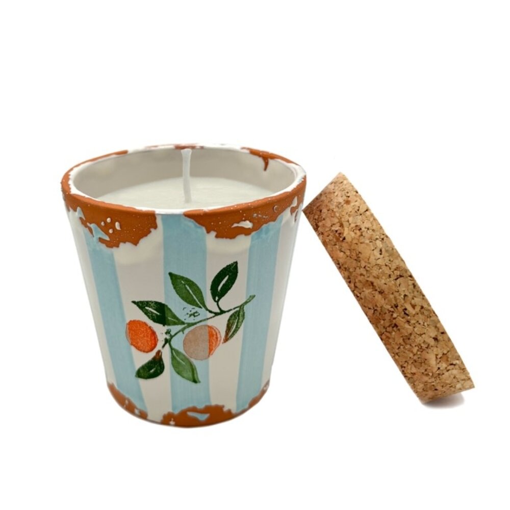 Wax Design Kaars Vela Ceramica 10x10 cm - Naranjas de Sicilia