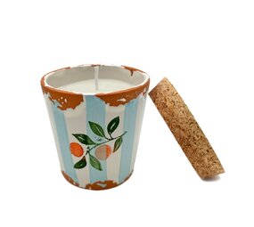 Wax Design Kaars Vela Ceramica 10x10 cm - Naranjas de Sicilia