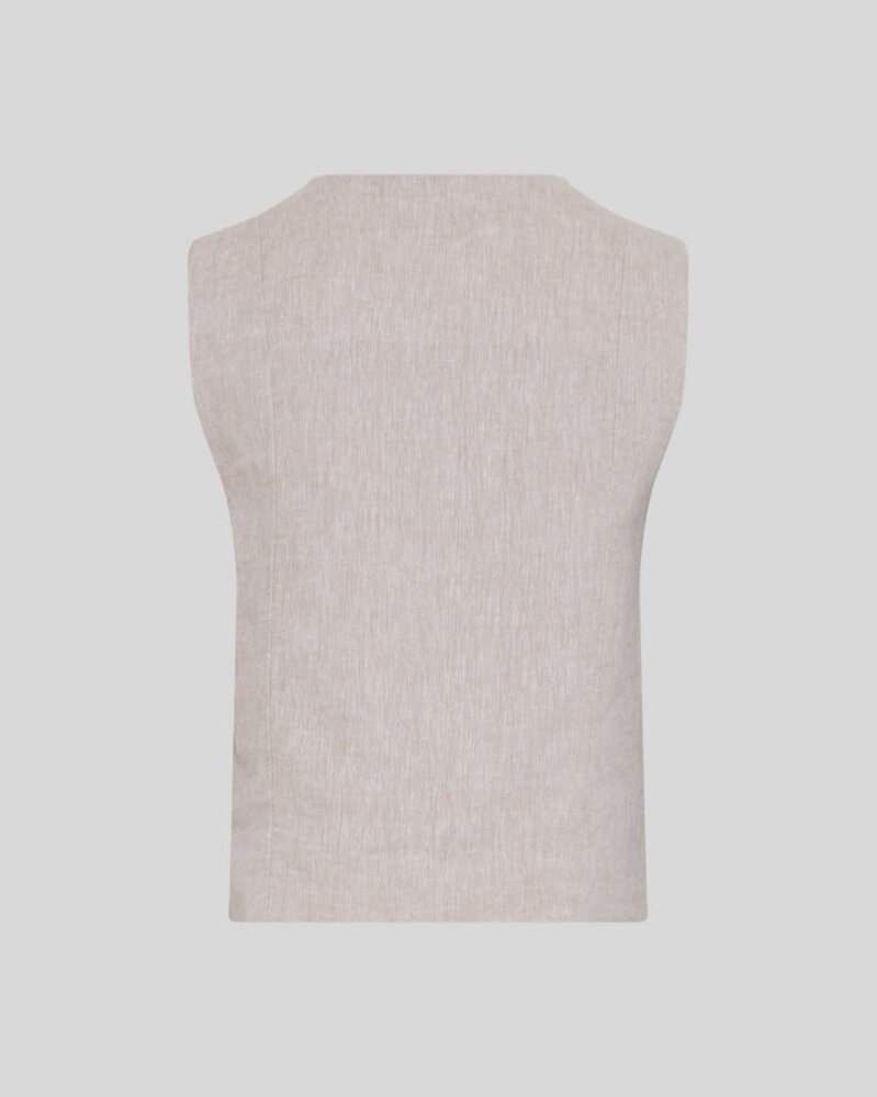 MSCH Viana Ginia V Neck Waistcoat - Sand Melange