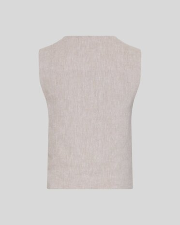 MSCH Viana Ginia V Neck Waistcoat - Sand Melange