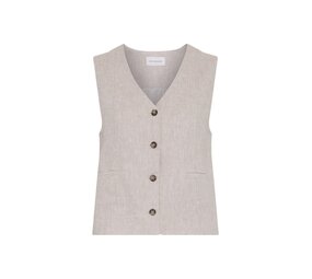 MSCH Viana Ginia V Neck Waistcoat - Sand Melange