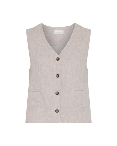 MSCH Viana Ginia V Neck Waistcoat - Sand Melange