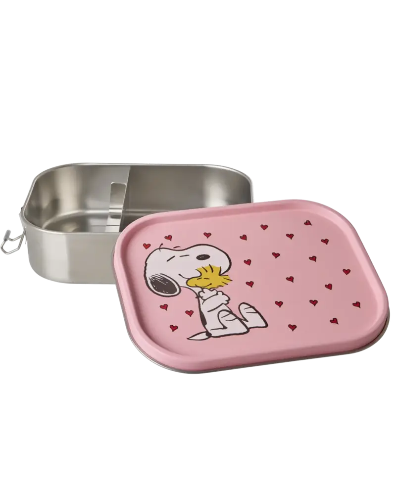 Rice Roestvrijstalen Lunchbox - Roze - Snoopy Print
