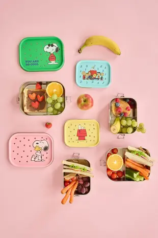 Rice Roestvrijstalen Lunchbox - Geel - Snoopy Print