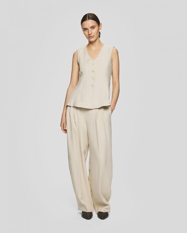 MSCH Esteriane HW Pants - Oatmeal Melange