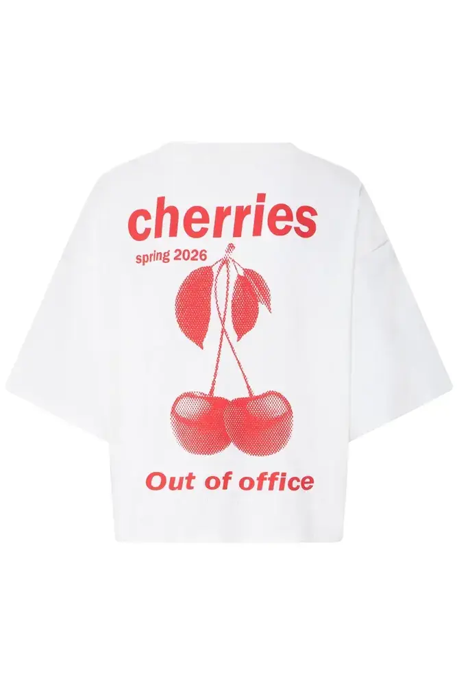 ICHI Nica Shirt - Cloud Dancer/Fiery Red