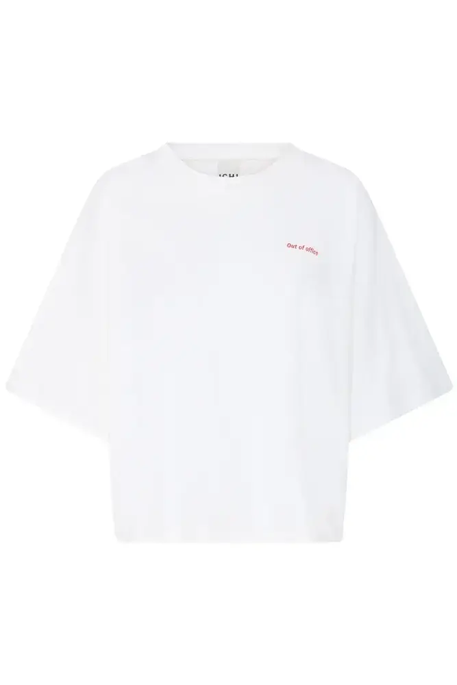 ICHI Nica Shirt - Cloud Dancer/Fiery Red