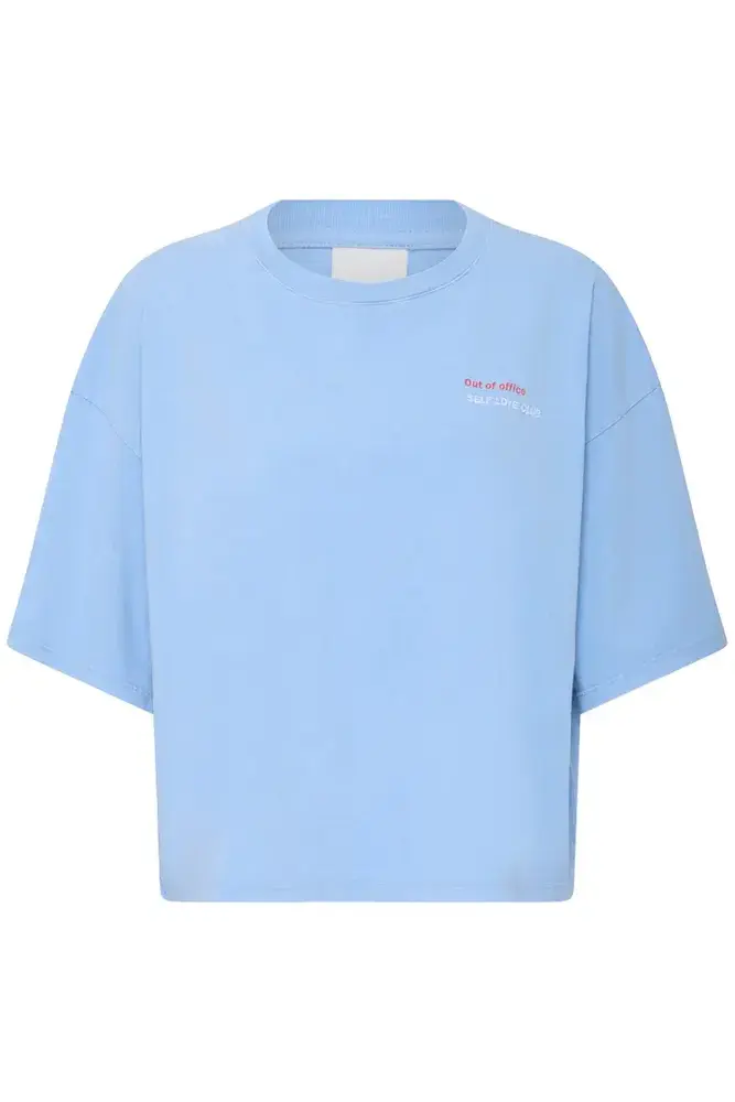 ICHI Nica Shirt - Powder Blue/Fiery Red