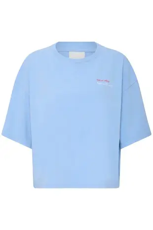ICHI Nica Shirt - Powder Blue/Fiery Red
