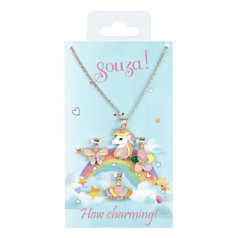 Souza Giftdoosje Eenhoorn, ketting+ 3 bedels