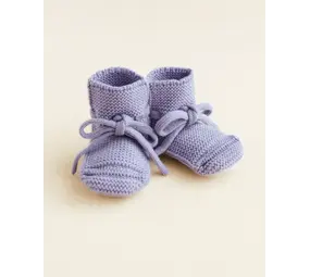 Hvid Booties - 9-15 mnd - Lilac