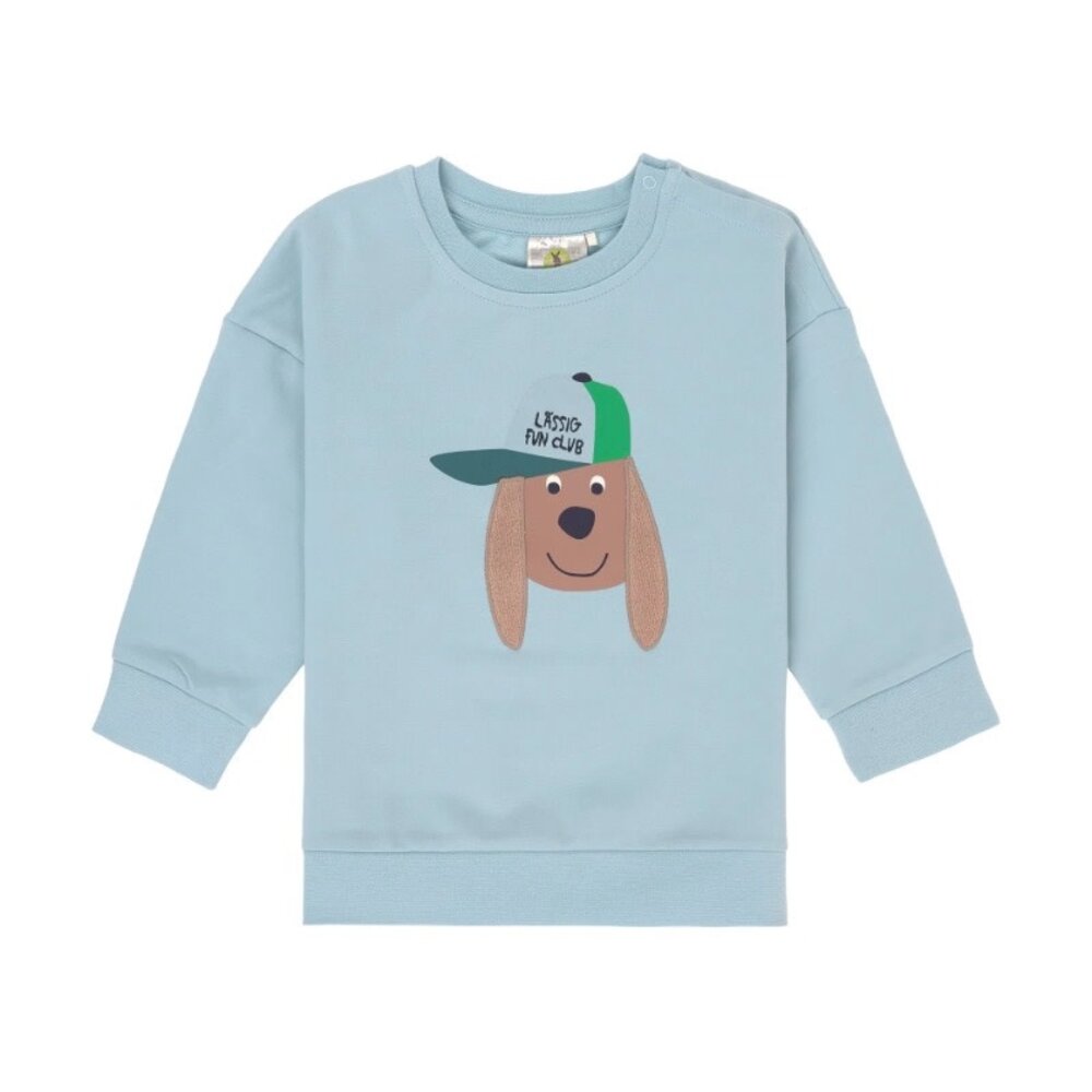 Lässig Kids Sweater GOTS Dog - Pale Blue