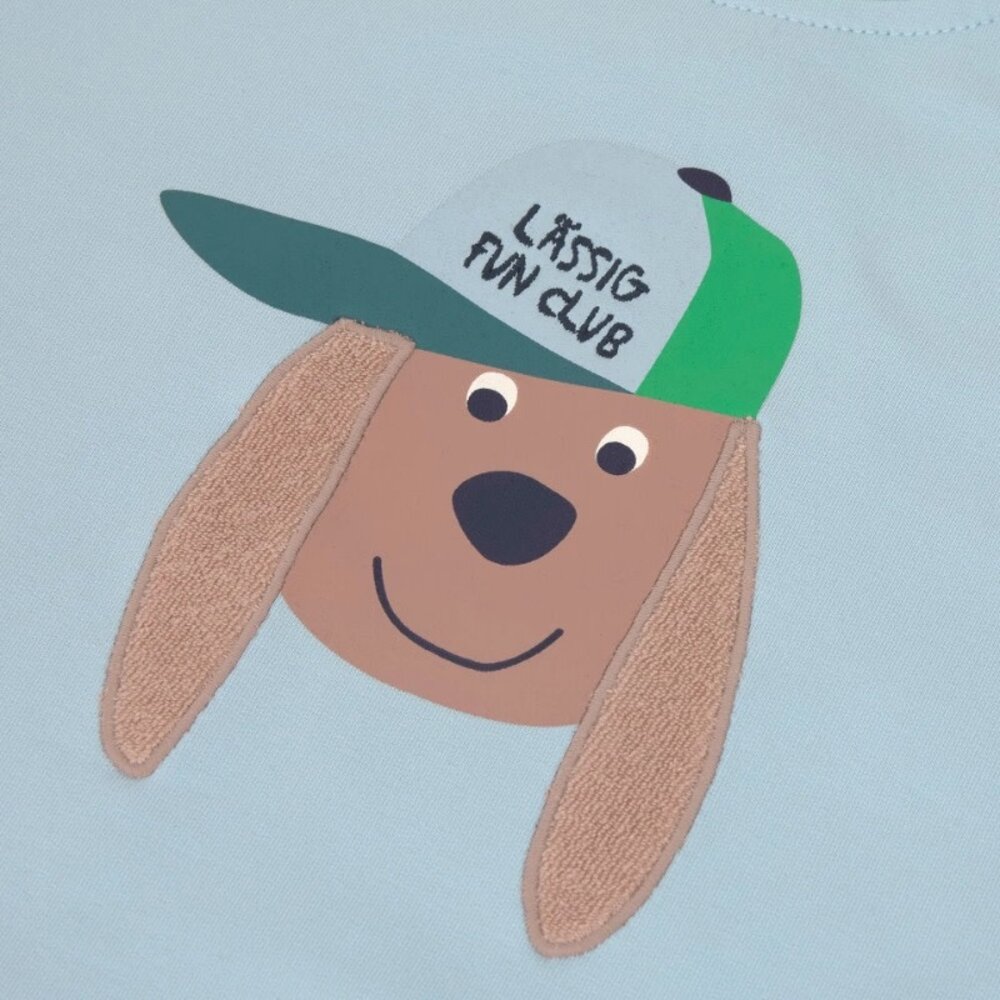 Lässig Kids Sweater GOTS Dog - Pale Blue