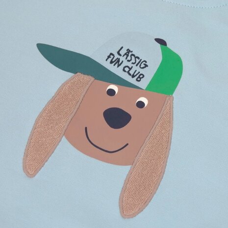 Lässig Kids Sweater GOTS Dog - Pale Blue