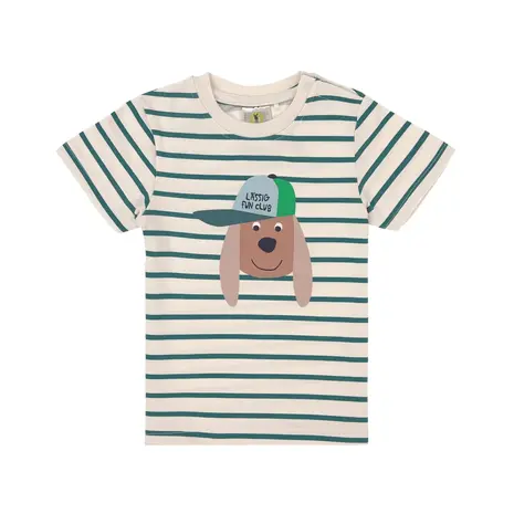 Lässig T-Shirt Jersey GOTS Striped Dog