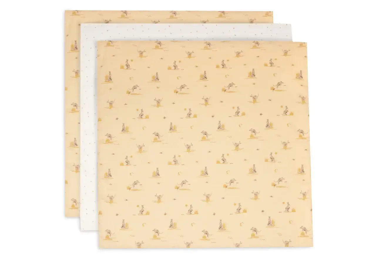 Jollein Hydrofiele Doek 70x70cm - Kangaroots 3 Stuks