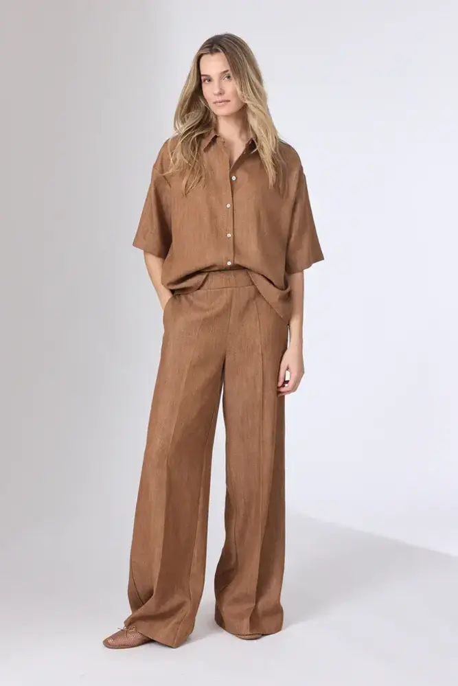 Corel Amsterdam Lior pants wide lyocell - Tabacco