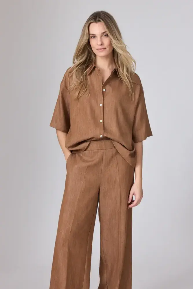 Corel Amsterdam Lior pants wide lyocell - Tabacco