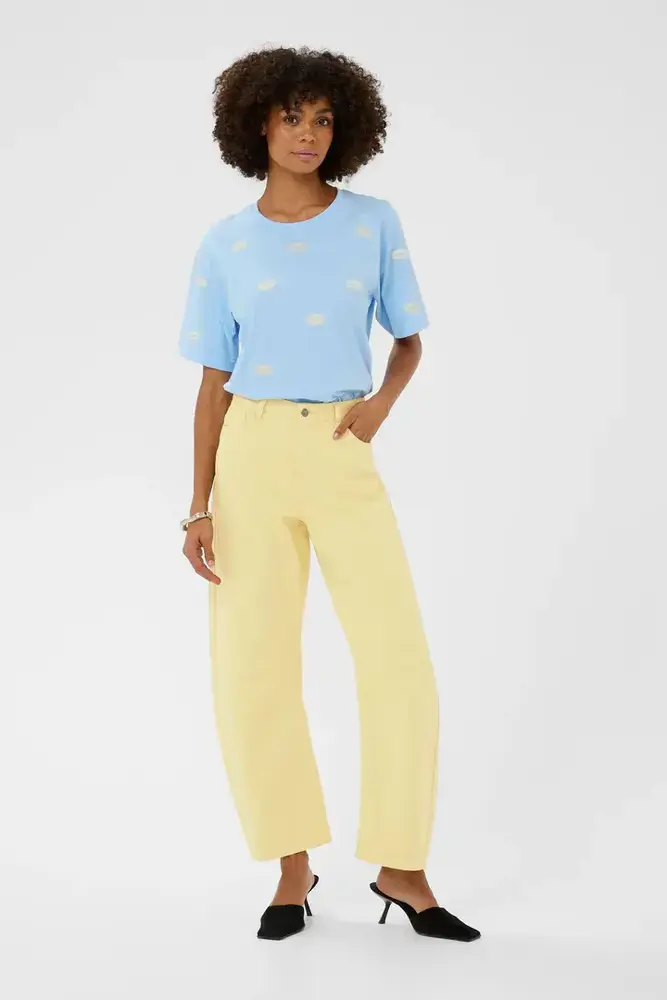 Culture Brinnie Barrel Pants - Lemon Meringue Wash