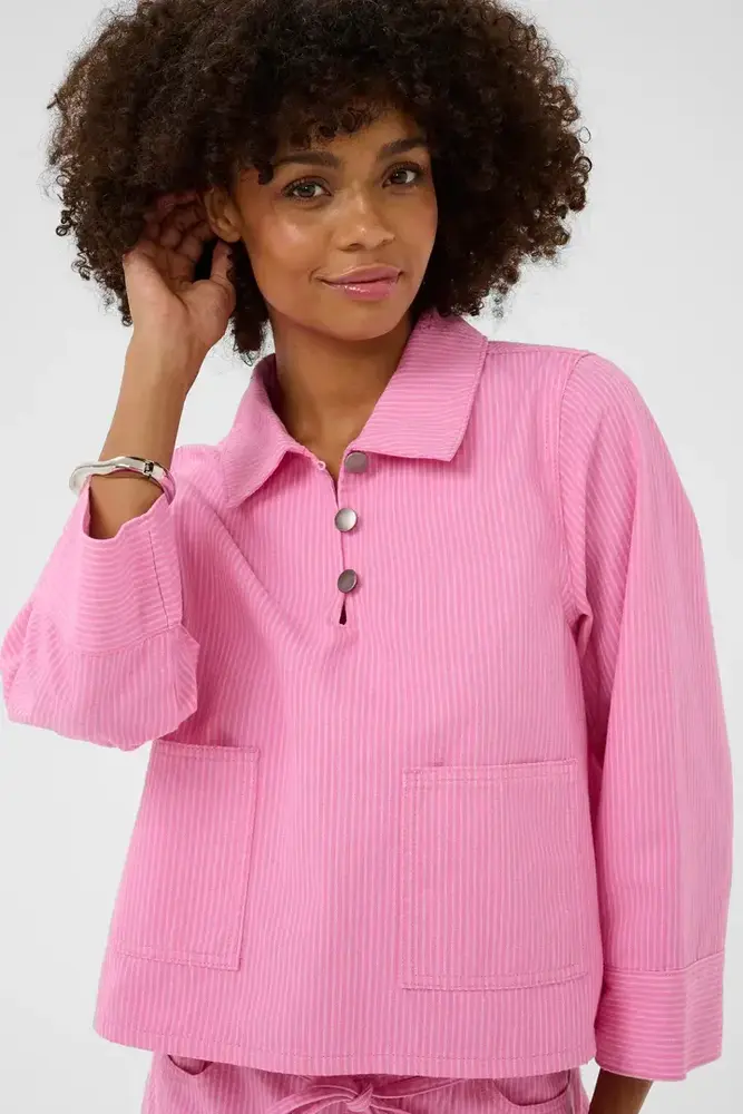 Culture Ayna Shirtjacket - Pink Stripe