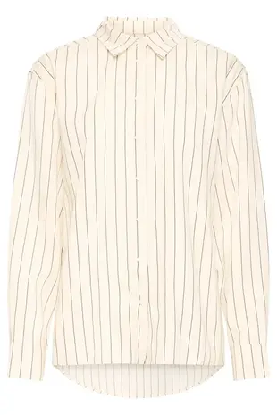 ICHI Beccos Shirt - Birch/Black Stripe