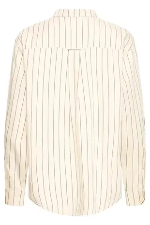 ICHI Beccos Shirt - Birch/Black Stripe