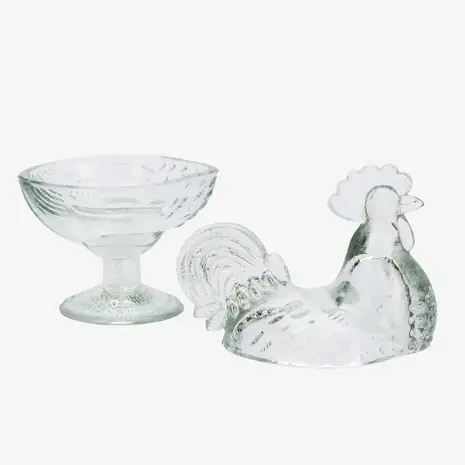 Madam Stoltz Glass hen bowl