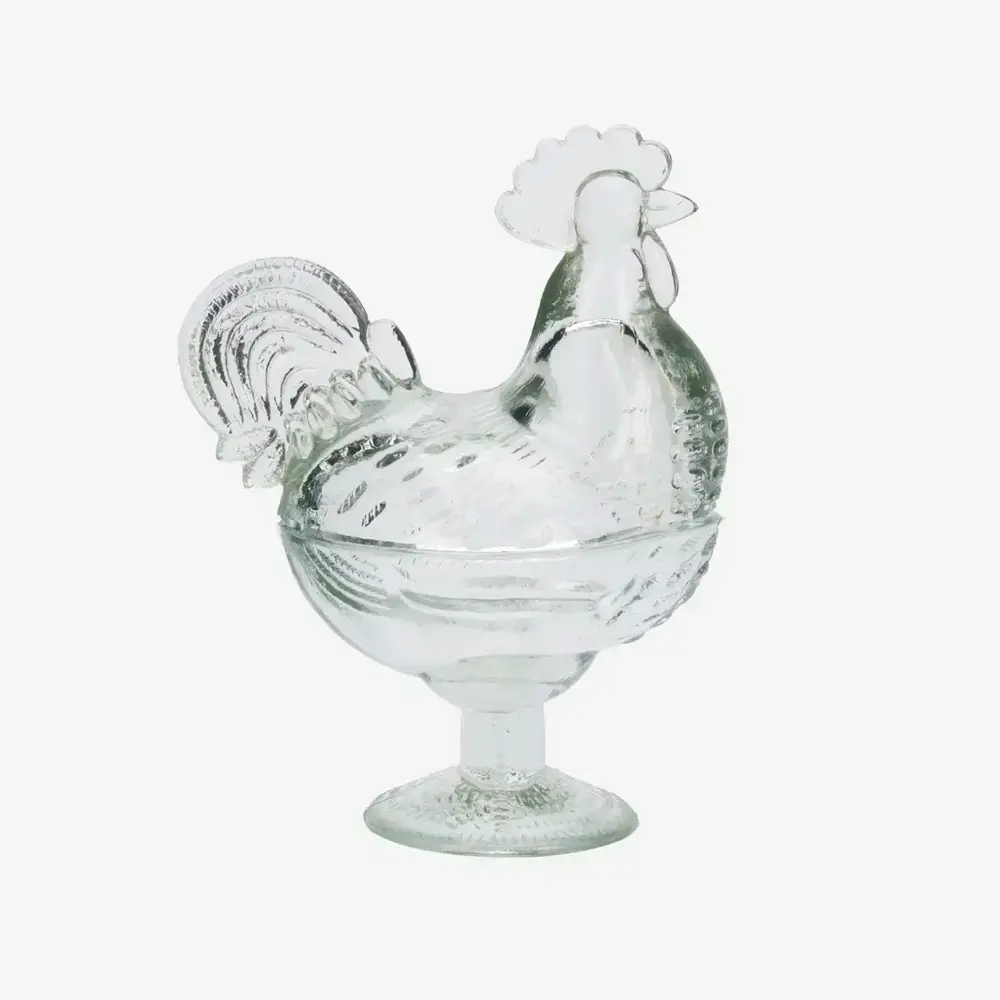 Madam Stoltz Glass hen bowl