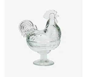 Madam Stoltz Glass hen bowl