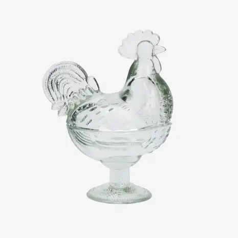 Madam Stoltz Glass hen bowl