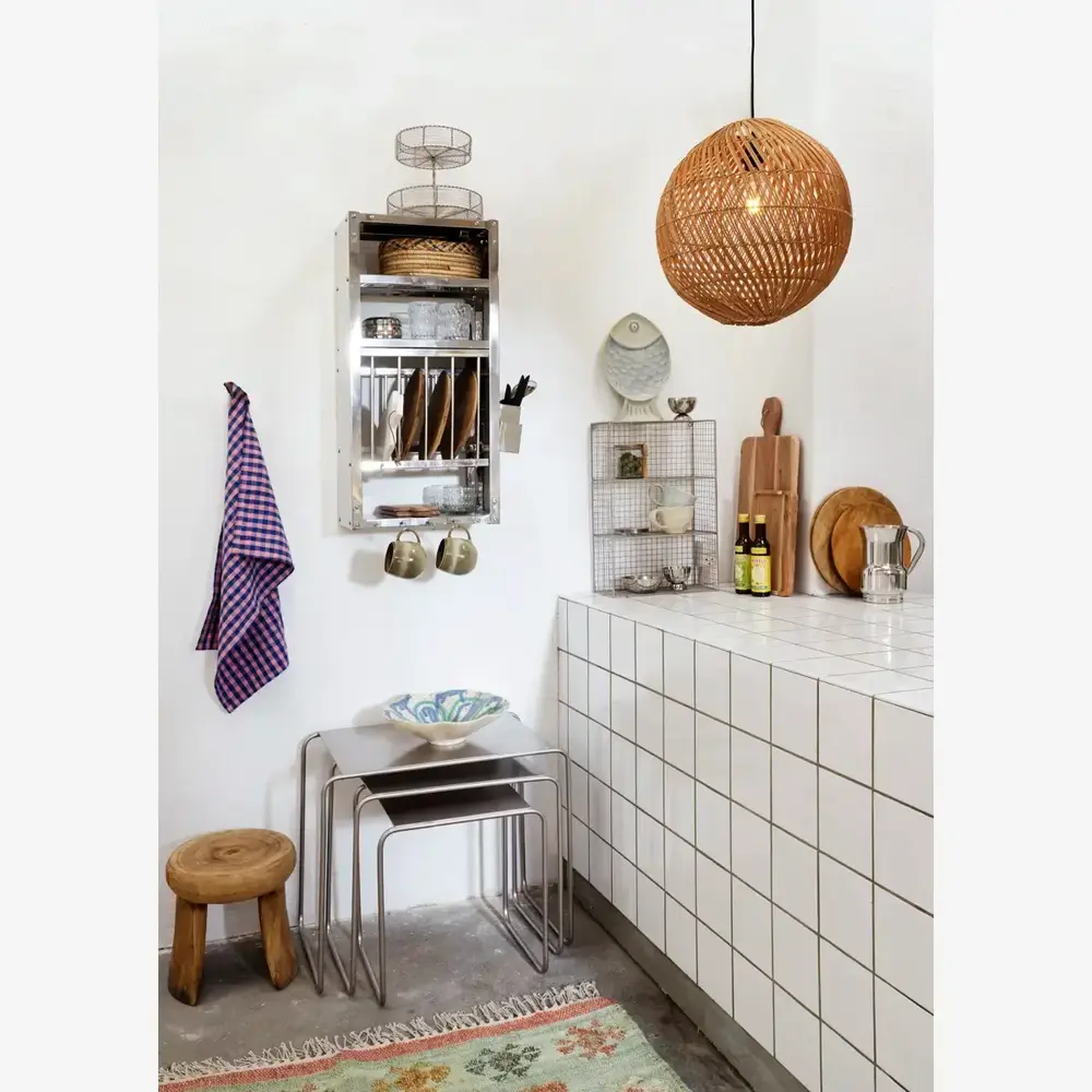 Madam Stoltz Checked kitchen towel - Lilac Madam Stoltz Checked kitchen towel - Lilac