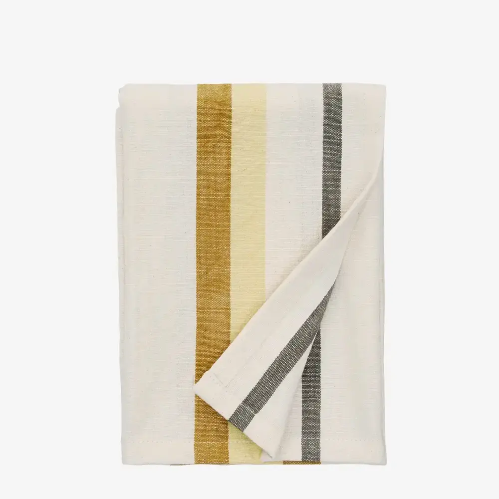 Madam Stoltz Striped kitchen towel - Golden orange