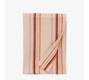Madam Stoltz Striped kitchen towel - Pink/orange