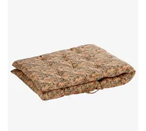 Madam Stoltz Printed cotton mattress - Peach, sea green, brown, sand