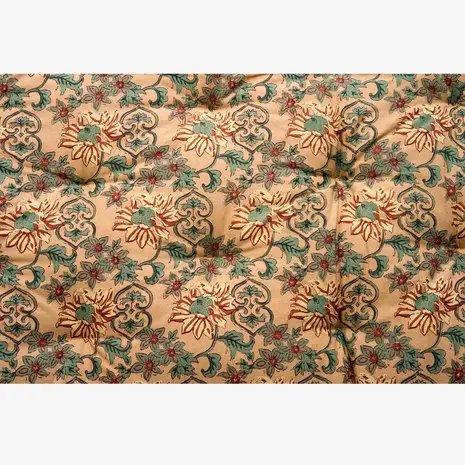 Madam Stoltz Printed cotton mattress - Peach, sea green, brown, sand