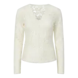YAS Lacey LS V-Neck Lace Top – Pristine