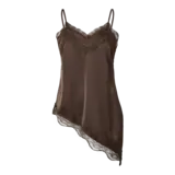YAS Eveline Lace Strap Top – Chocolate Brown