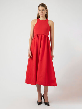 YAS Miri SL Long Dress – Fiery Red